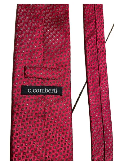 C. Comberti Krawatte Herren Seide Rot Geometrisch Business 150x8 cm