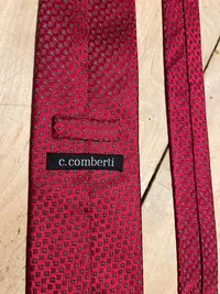 C. Comberti Krawatte Herren Seide Rot Geometrisch Business 150x8 cm 4