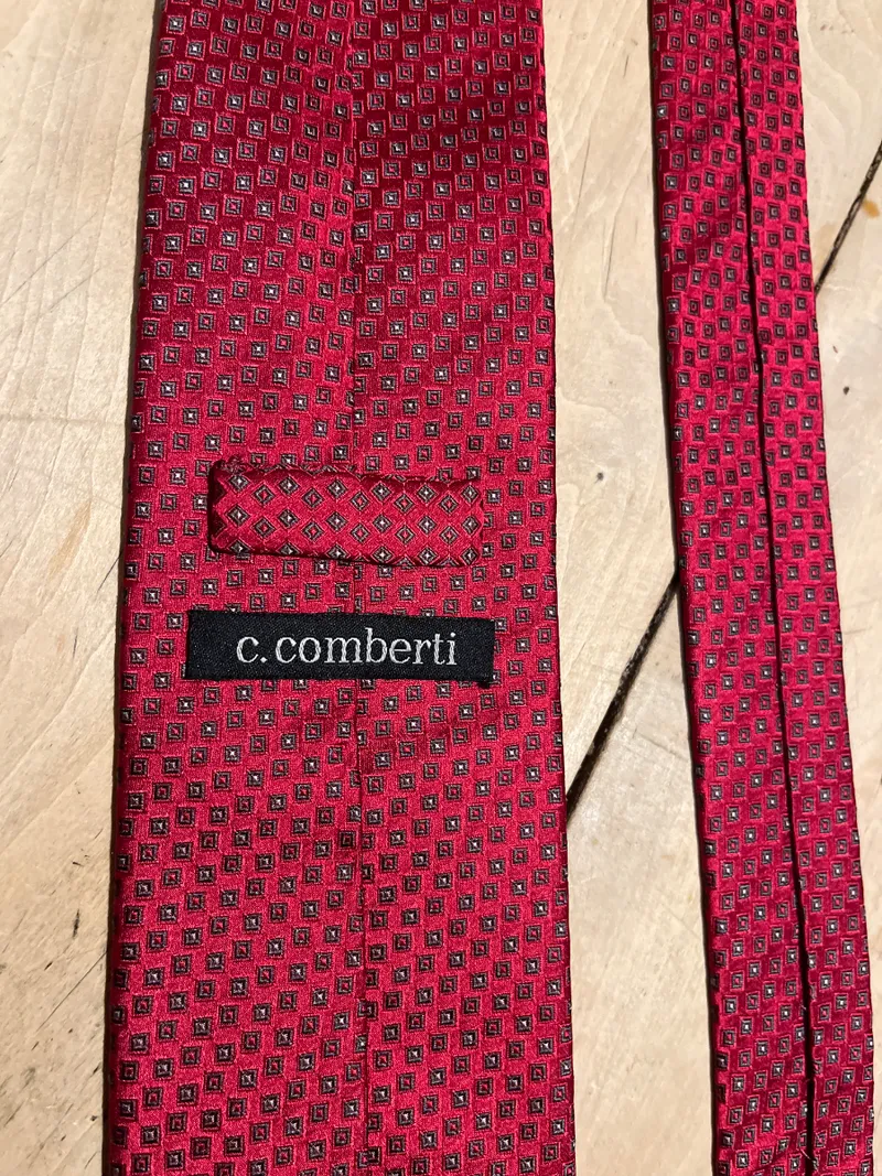 C. Comberti Krawatte Herren Seide Rot Geometrisch Business 150x8 cm 4
