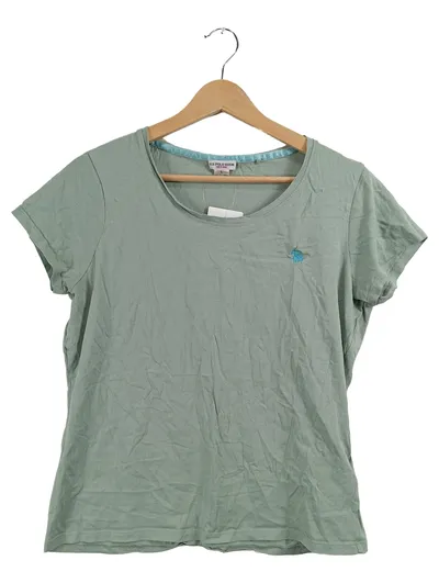 U.S. Polo Assn. Damen T-Shirt Grün Gr. 40 L Basic Kurzarm Baumwolle