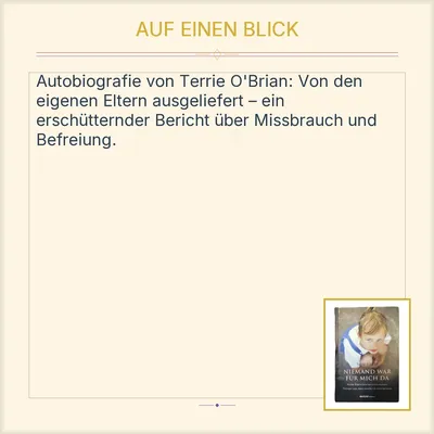 Niemand war für mich da - Terrie O'Brian Autobiografie Buch