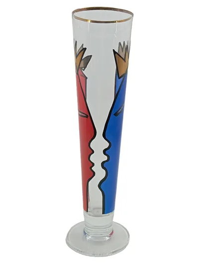 Ritzenhoff Bierglas Pilsglas Mehrfarbig Abstrakt Design Goldrand 300ml