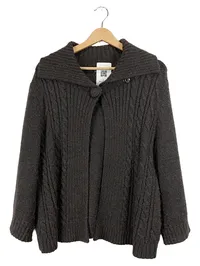 Gerry Weber Edition Strickjacke Damen Gr. 40 Zopfmuster Braun Alpaka 1