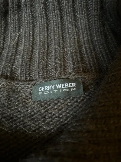 Gerry Weber Edition Strickjacke Damen Gr. 40 Zopfmuster Braun Alpaka