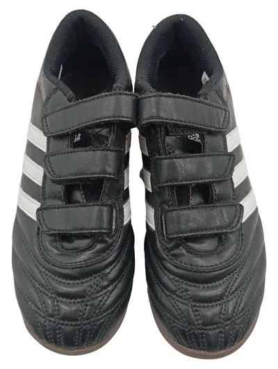 adidas Kinder Fussballschuhe Schwarz Gr. 35 Klettverschluss Hallenschuhe