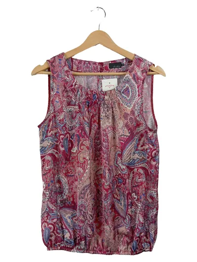 SAHARA Damen Bluse Paisley Muster Ärmellos Gr. 36 Rot Bohemian