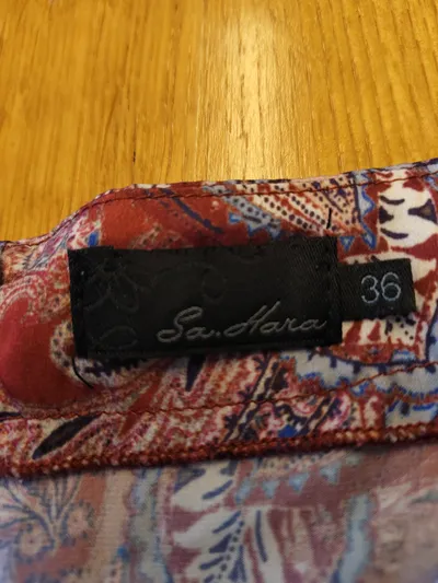 SAHARA Damen Bluse Paisley Muster Ärmellos Gr. 36 Rot Bohemian