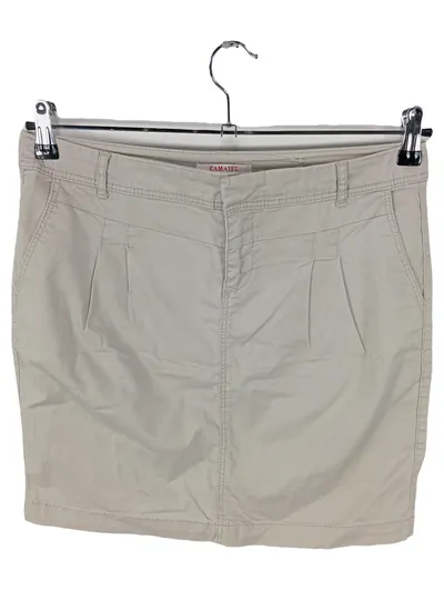 Camaïeu Damen Faltenrock Minirock Beige Gr. 40 Casual