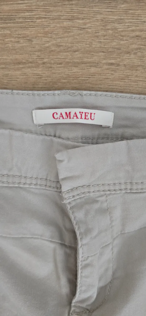 Camaïeu Damen Faltenrock Minirock Beige Gr. 40 Casual 3