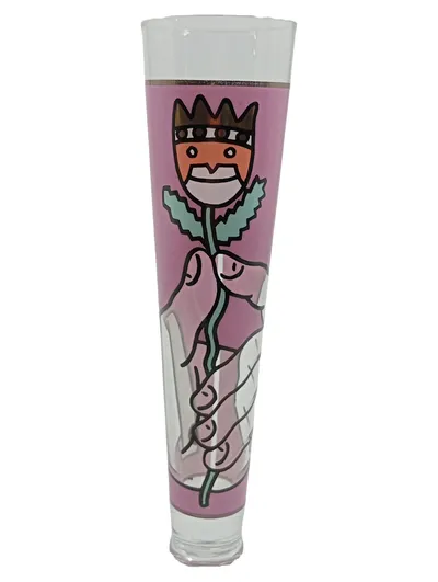 Ritzenhoff Bierglas Pilsglas Rosa Blumen Motiv Retro 400ml Sammlerglas