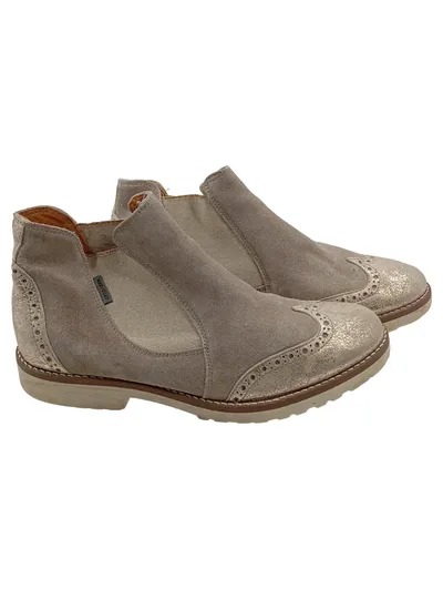 Otto Kern Damen Chelsea Stiefelette Brogue Beige Gr. 38 Wildleder