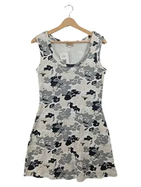 Boysen's Casual Sommerkleid Damen Gr. 40 Blumenmuster Grau Ärmellos 1