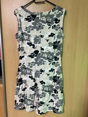 Boysen's Casual Sommerkleid Damen Gr. 40 Blumenmuster Grau Ärmellos