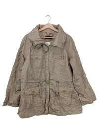 Alfredo Pauly Damen Leichte Jacke Parka Gr. 44 Beige Gold-Details 1