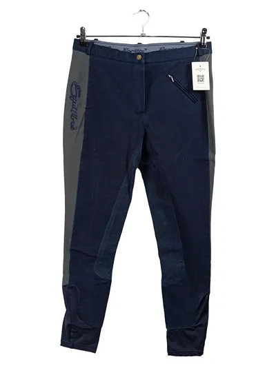 Equilibre Reithose Damen Vollbesatz Navy Blau Grau Größe L 40