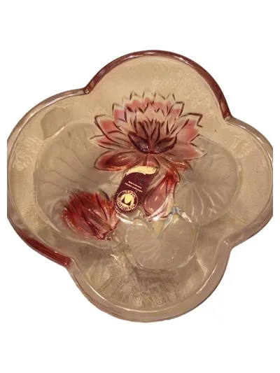 Walther Glas Dekoschale Seerose Rosa Kristall Made in Germany 13 cm