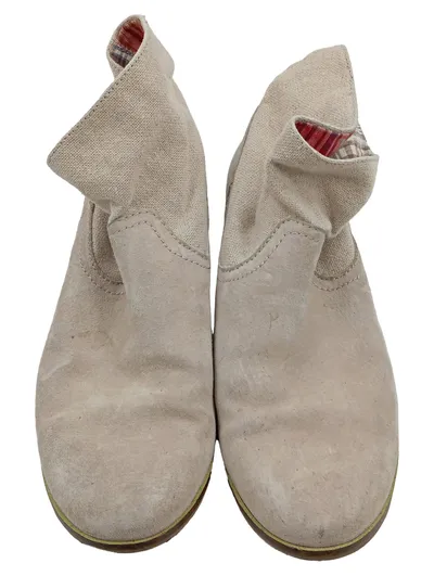 BLUE COX Damen Stiefelette Wildleder Beige Gr. 39 Bohemian Slip-On