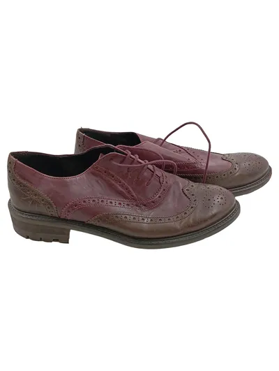 Bata Damen Oxford Brogue Schnürschuhe Leder Bordeaux Gr. 39