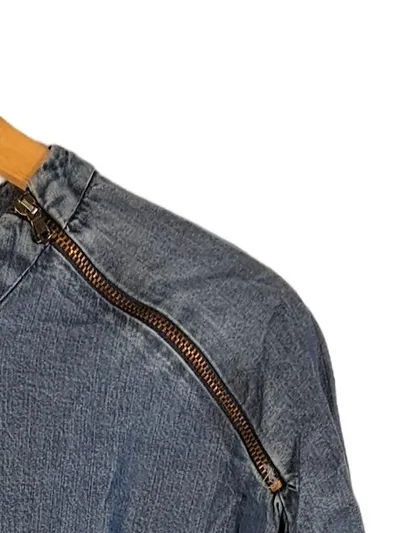 ZARA BASIC Jeanskleid Damen Gr. 36 S Blau Casual Reißverschluss Lyocell