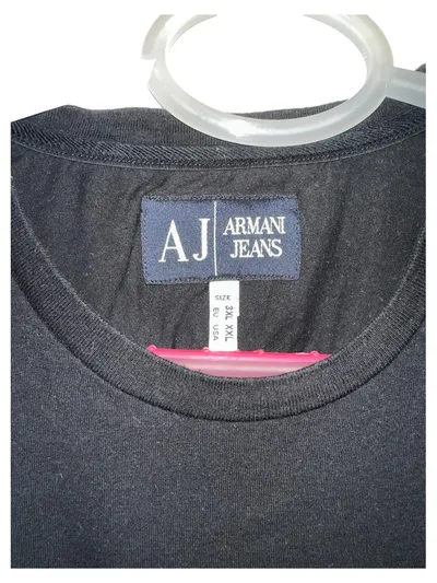 Armani Jeans Herren T-Shirt Schwarz Gr. 56 3XL Logo-Print Kurzarm
