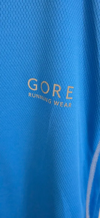 GORE RUNNING WEAR Herren Sport T-Shirt Blau Gr. XL Kurzarm Logo