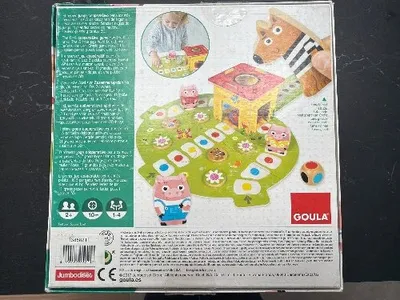 Goula 3 Little Pigs Kooperatives Kinderspiel Brettspiel Holz ab 2 Jahre