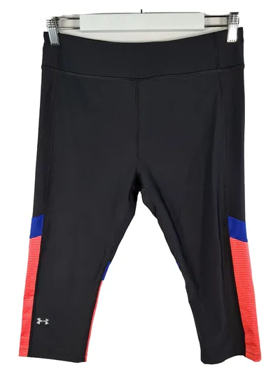 Under Armour Damen Sport Leggings Capri Tight Schwarz Pink Blau Gr. LG