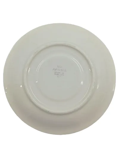 Arabia Untertasse Unterteller Porzellan weiß rosa Blumenmuster Goldrand 13,5cm