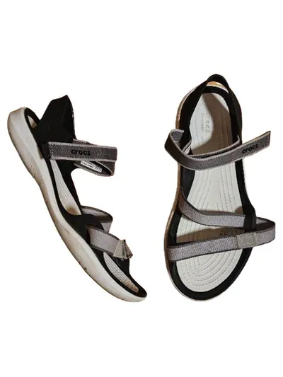 Crocs Sandalen Damen Grau Gr. 38 Komfortabel Freizeit