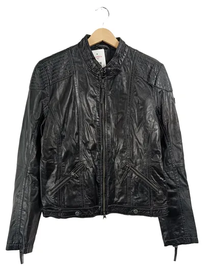 Gipsy Lederjacke Damen Bikerjacke Schwarz Gr. 42, XL