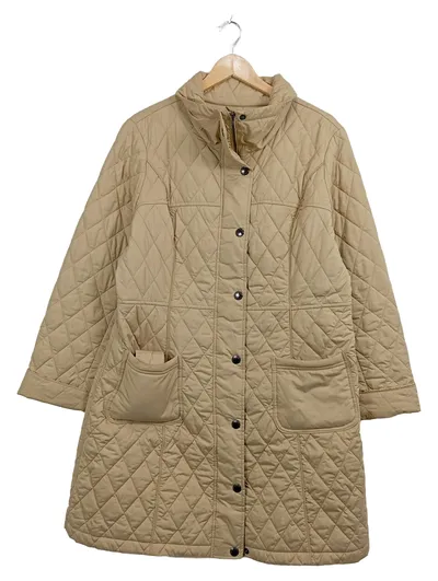 Lands' End Damen Steppjacke Steppmantel Beige Gr. 42 XL Klassisch Casual