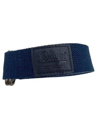 s.Oliver Stoffgürtel Doppelring-Schnalle Navy Blau Größe 110 Canvas