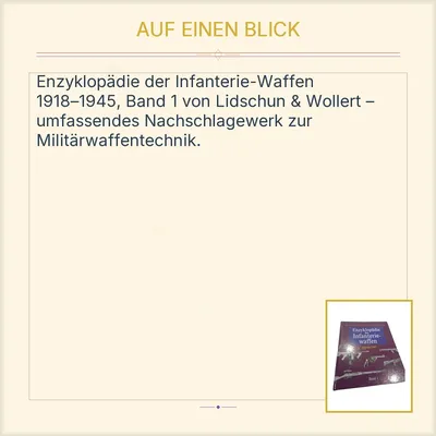 Enzyklopädie der Infanterie-Waffen 1918-1945 Band 1 Lidschun Wollert Sachbuch