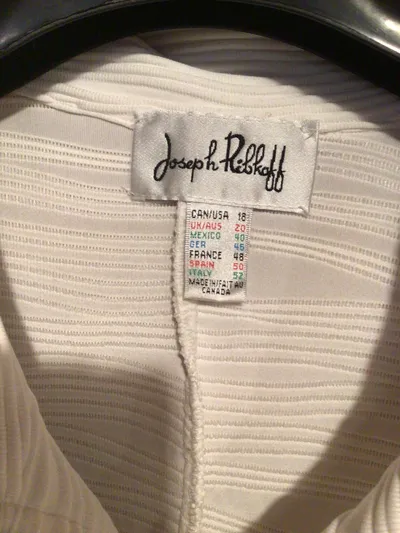 Joseph Ribkoff Damen Sweatjacke Weiß Gr. 46 3XL Strukturmuster Reißverschluss