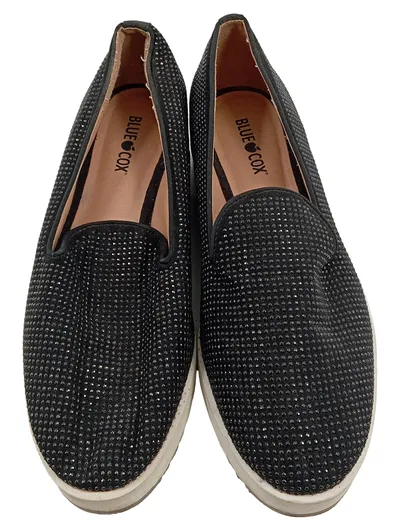 BLUE COX Damen Loafer Slipper Strassbesatz Schwarz Gr. 39 Slip-On