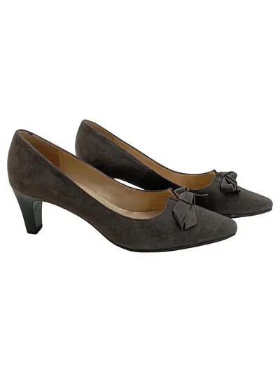 Peter Kaiser Pumps Damen Gr. 41,5 Grau Wildleder Schleife Klassisch