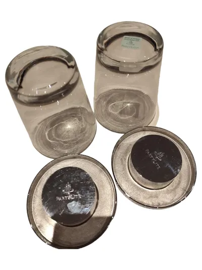 PartyLite Teelichthalter Glas Metall Transparent Modern 10 cm