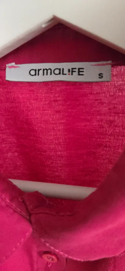 Armalife Damen Hemdbluse Langarm Pink Gr. S Casual Baumwolle