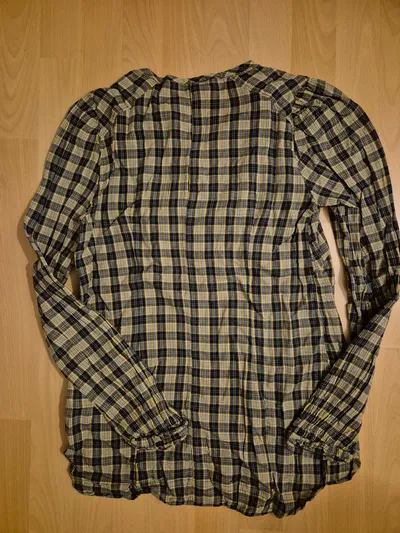 French Connection Damen Bluse Gr. 38 M Kariert Mehrfarbig Rüschen