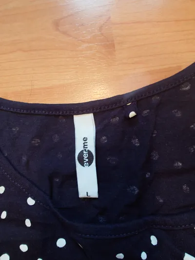 ever.me Damen Top Tanktop Gepunktet Navy Blau Weiß Gr. L