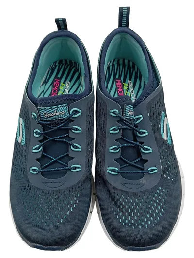 Skechers Damen Slipper Turnschuhe Blau Gr. 37 Air-Cooled Memory Foam