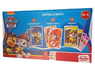 ASS Altenburger PAW Patrol Spielebox 3in1 Quartett Mau Mau Memo Kartenspiel