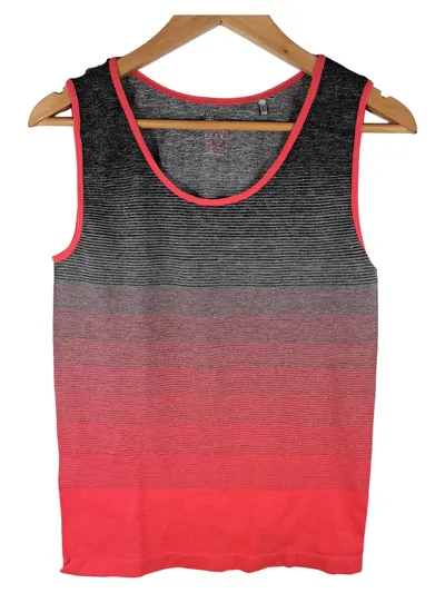 mister*lady Damen Sport Tank Top Shirt Gr. M/L Farbverlauf Grau Rot