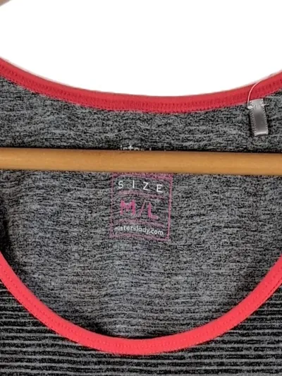 mister*lady Damen Sport Tank Top Shirt Gr. M/L Farbverlauf Grau Rot