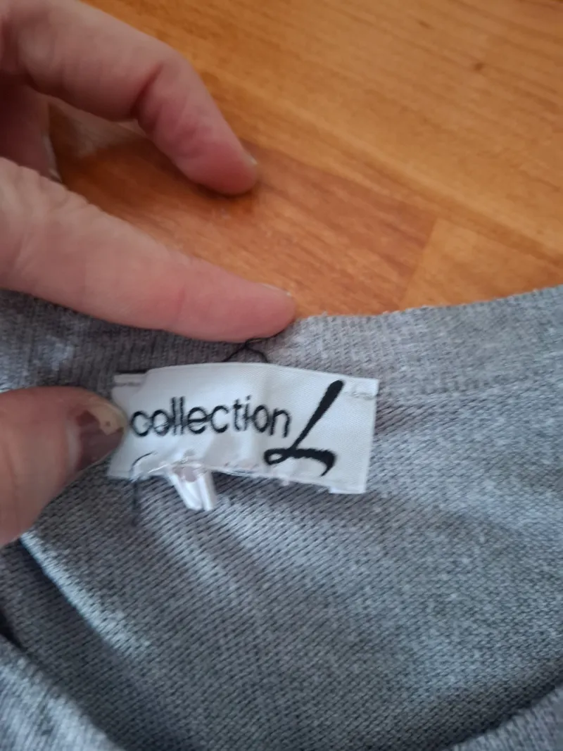 Collection L Damen Pullover Streifen Maritim Grau Weiß Gr. L 3/4-Arm 3