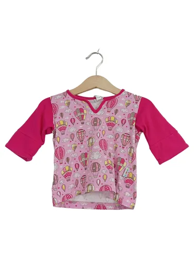 BABAUBA Kinder Langarmshirt Gr. 80 Rosa Heißluftballon Mädchen