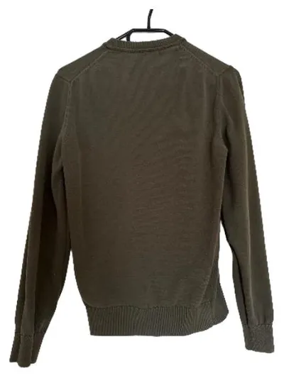 Lacoste Herren Pullover Gr. 44 XS Oliv Baumwolle Rundhals Classic Fit