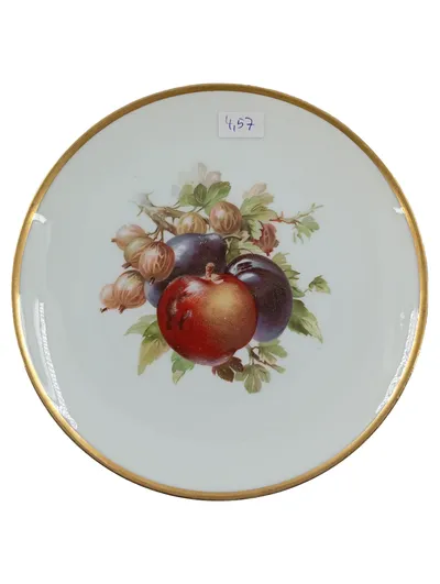 Thomas Porzellan Teller Sevres Bavaria Fruchtmotiv Goldrand 20cm