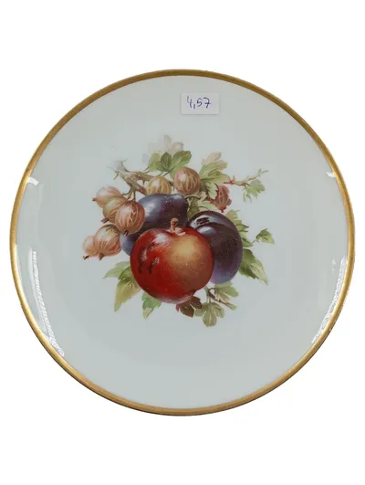 Thomas Porzellan Teller Sevres Bavaria Fruchtmotiv Goldrand 20cm