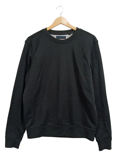 Canda Pullover Herren Schwarz Gr. S Basic Rundhals Langarm